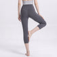 High Waist Capri Leggings with Wide Waistband Smooth Stretch Pull On Yoga Active Pants