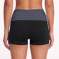 Foldover Waist Biker Shorts Stretch Workout Yoga Shorts
