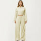 Cropped Zip Front Jacket with Elastic Hem and Long Sleeves