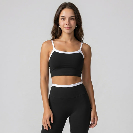 Padded Sleeveless Longline Sports Bra Tank Top Scoop Neck Workout Yoga Crop Top