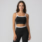 Padded Sleeveless Longline Sports Bra Tank Top Scoop Neck Workout Yoga Crop Top