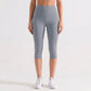 High Waist Capri Leggings with Wide Waistband Smooth Stretch Pull On Workout Yoga Pants