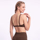Layered V Neck Sports Bra Double Strap Workout Top