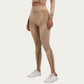 Seamless High Waist Ribbed Leggings with Sculpting Contour Panels and Compression Fit