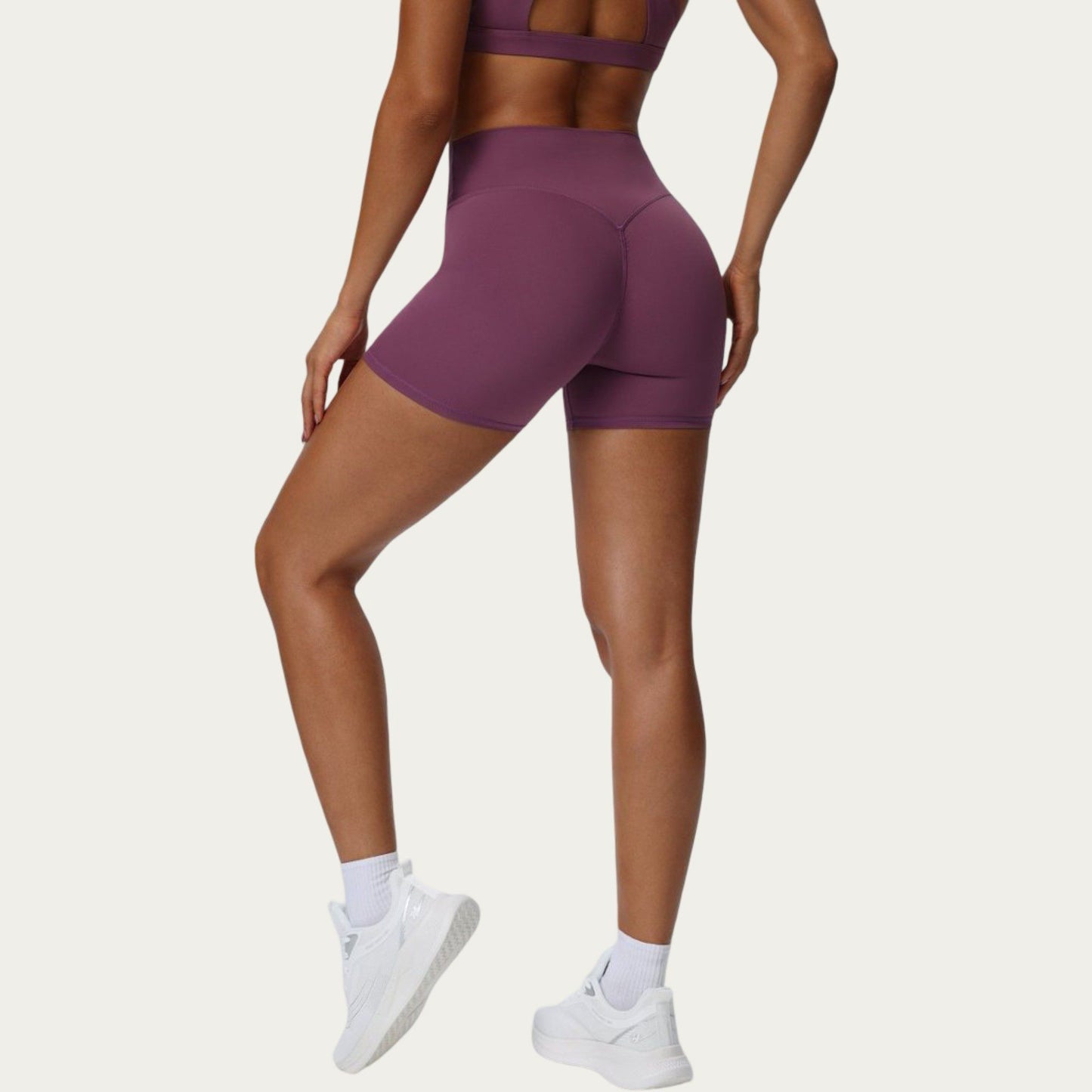 High Waist Biker Shorts with Smooth Stretch Knit Fabric