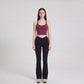 Cropped Yoga Tank Top with Built In Padding Scoop Neck Wide Strap Fitted Activewear Top