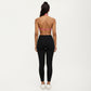 Halter Sports Bra with Ruched Front Detail and Open Back Design