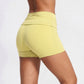 Fold Over Ruched Waistband Yoga Shorts Butt Lifting Workout Shorts