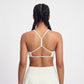 Padded Strappy Back Sports Bra Tank Top Scoop Neck Workout Yoga Crop Top