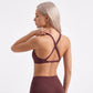 Cross Back Sports Bra Scoop Neck Workout Top