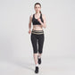 Striped Foldover Waist Capri Leggings Fitted Cropped Yoga Pants for Workouts and Athleisure