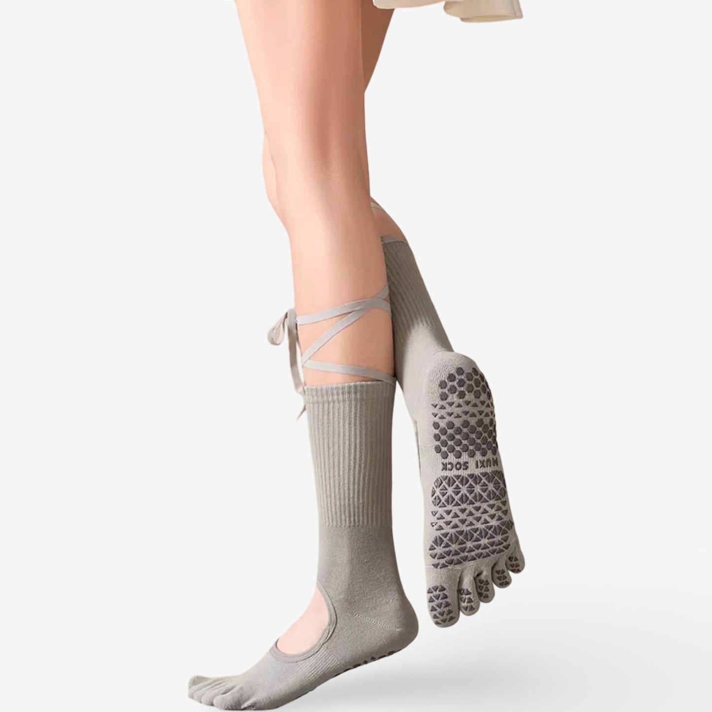 Lace-Up Grip Yoga Socks for Pilates and Dance 3 Pack