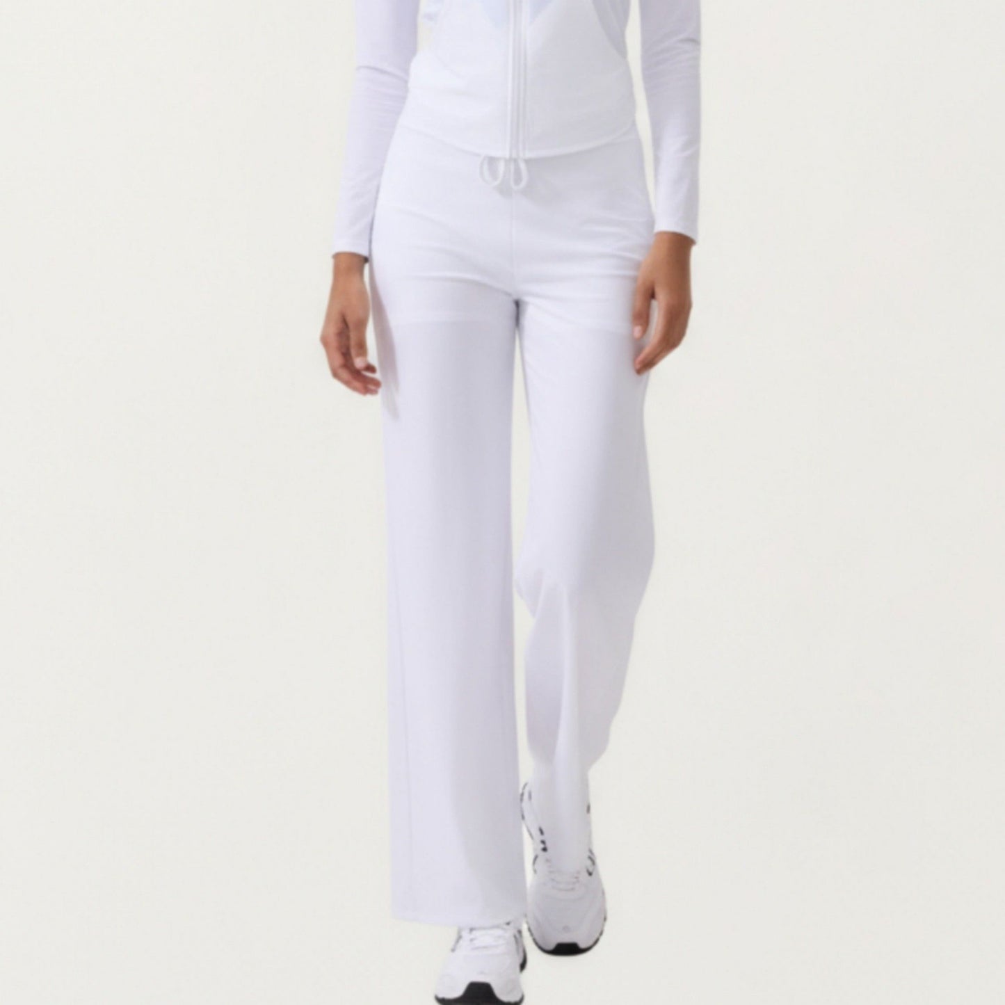 High Waist Wide Leg Sweatpants with Drawstring Waistband