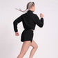 Cropped Full Zip Workout Jacket Lightweight Active Layer