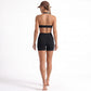 Seamless Halter Sports Bra with Ribbed Underband Open Back Workout Top for Athleisure