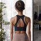 High Neck Sports Brawith Racerback Design and Seamless Fit