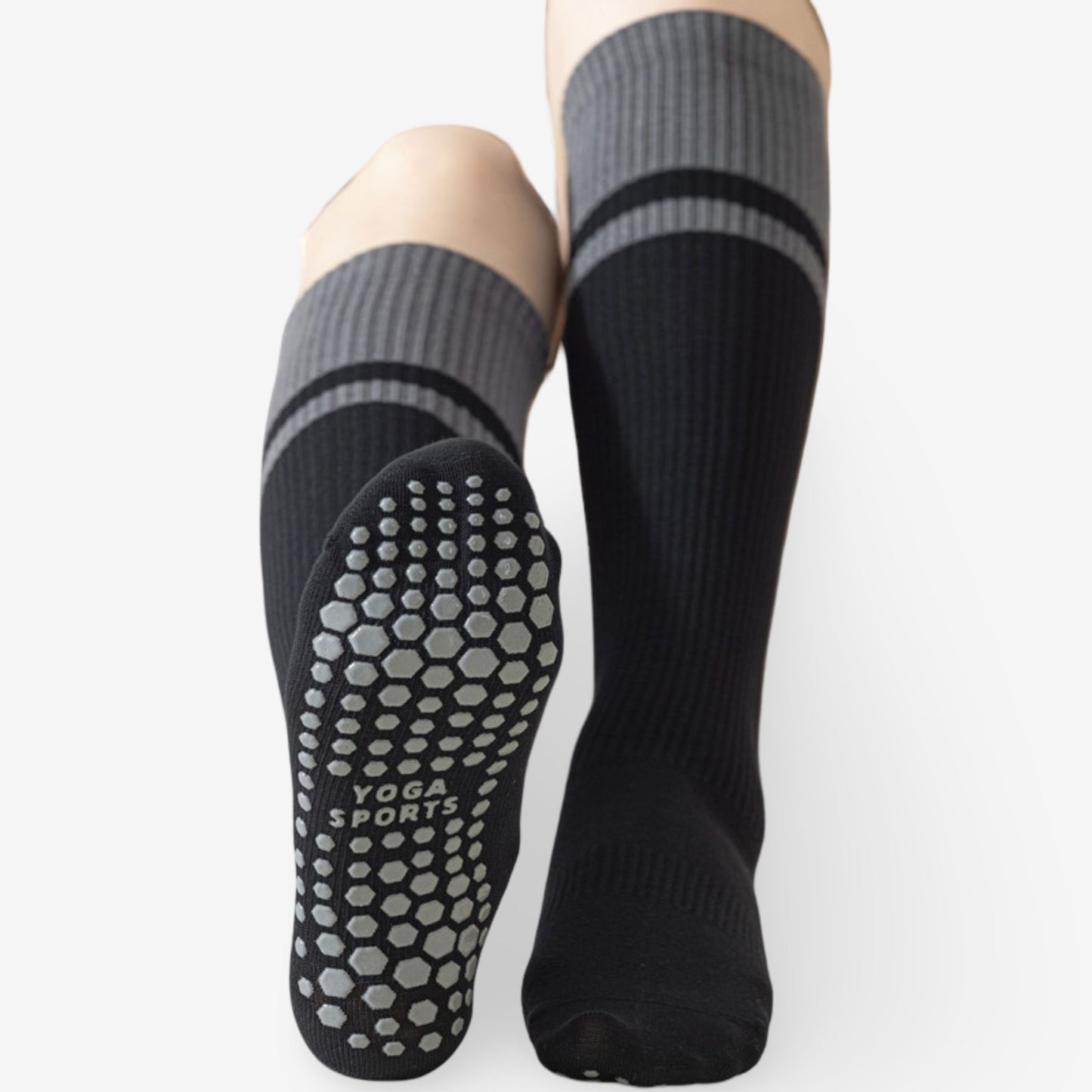 Colorblock Calf Compression Yoga Socks for Fitness and Pilates 3 Pack