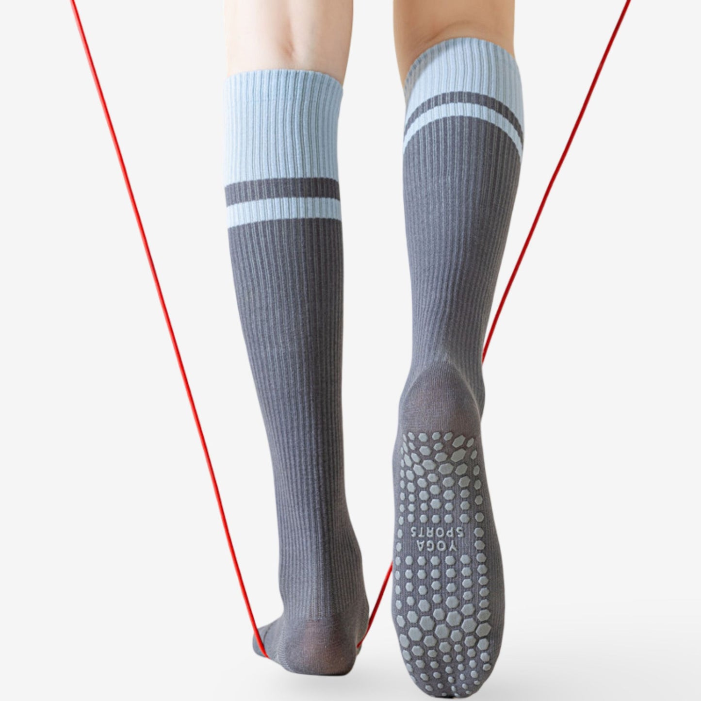 Colorblock Calf Compression Yoga Socks for Fitness and Pilates 3 Pack