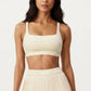 Crisscross Back Sports Bra with Square Neck and Smooth Stretch Fit