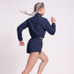 Cropped Full Zip Workout Jacket Lightweight Active Layer