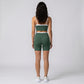 Padded Sleeveless Longline Sports Bra Tank Top Scoop Neck Workout Yoga Crop Top