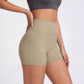 High Waist Workout Biker Shorts Wide Waistband Yoga Training Active Shorts
