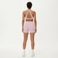 Racerback Sports Bra with Scoop Neck and Open Back Cutout Design