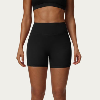 High Waist Biker Shorts with Smooth Stretch Knit Fabric