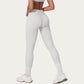 High Waist Leggings with Smooth Stretch Fabric and Curved Seam Detail
