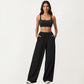 Wide Leg Lounge Pants with Elastic Waistband and Relaxed Draped Fit