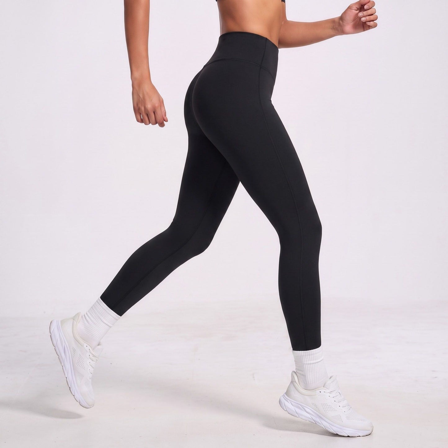 High Waist Full Length Workout Leggings with Contour Seams