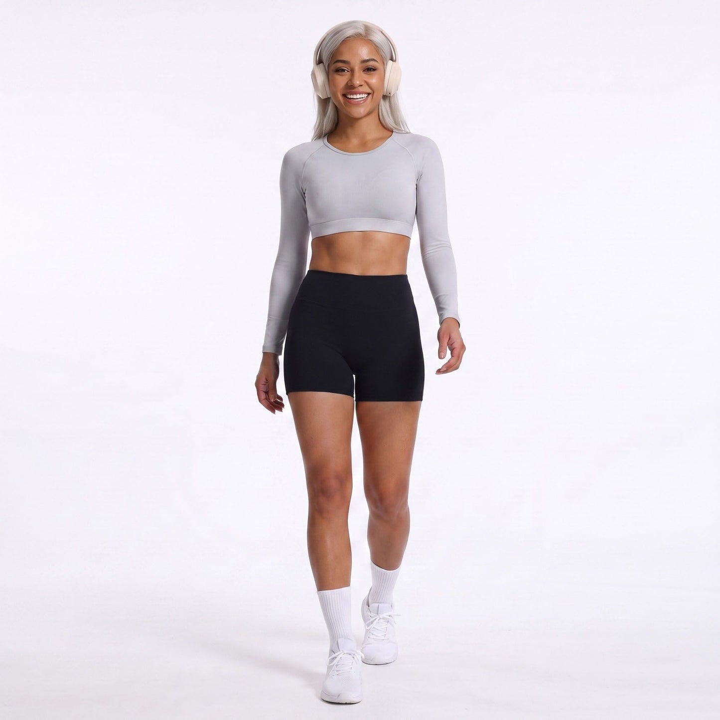 High Waist Scrunch Biker Shorts Stretch Workout Yoga Shorts