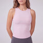 Sleeveless High Neck Cropped Yoga Tank Fitted Workout Activewear Top
