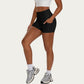 High Waist Biker Shorts with Side Pockets and Smooth Stretch Fit