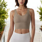 Longline Sports Bra with Wide Straps and Scoop Neck