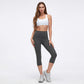 High Waist Capri Leggings with Wide Waistband Smooth Stretch Fit and Pull On Activewear Design