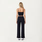 High Waist Wide Leg Sweatpants with Ruffle Hem Detail