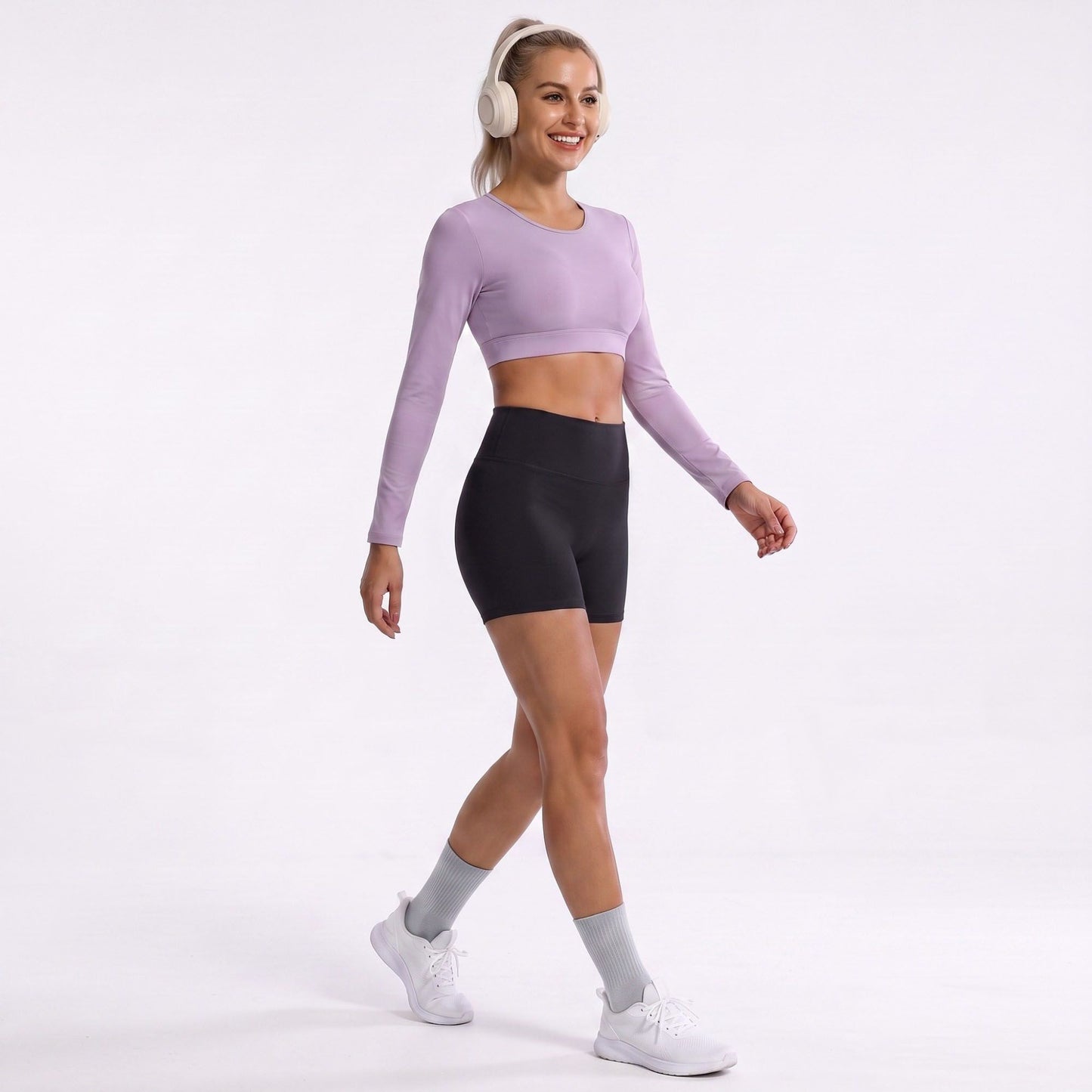 High Waist Biker Shorts Stretch Workout Yoga Shorts