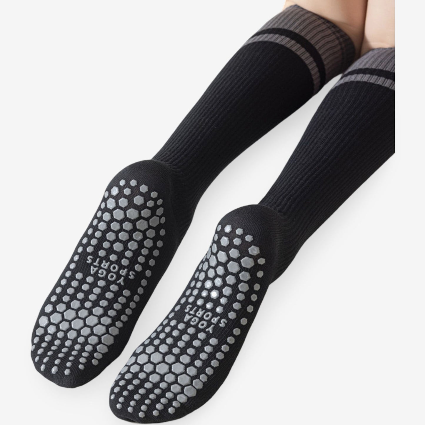 Colorblock Calf Compression Yoga Socks for Fitness and Pilates 3 Pack