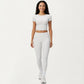 Short Sleeve Cropped Active Top with Crew Neck and Smooth Stretch Fit