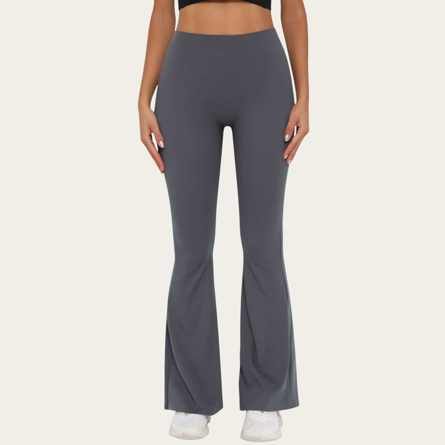 High Waist Flare Leg Yoga Pants with Stretch Fit and Contoured Waistband