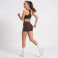 High Waisted Side Stripe Yoga Shorts Butt Lifting Workout Shorts