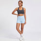 High Waist Workout Biker Shorts Wide Waistband Yoga Training Active Shorts