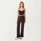 High Waist Wide Leg Sweatpants with Ruffle Hem Detail