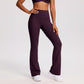 High Waist Scrunch Back Flare Leggings Stretch Yoga Pants