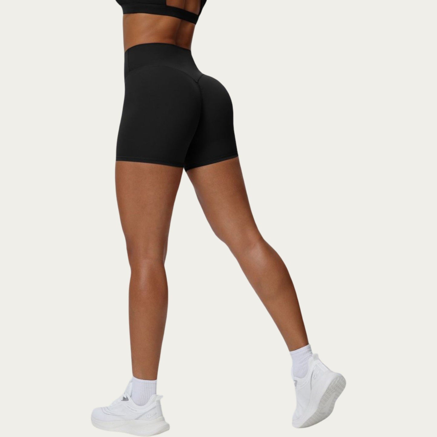 High Waist Biker Shorts with Smooth Stretch Knit Fabric
