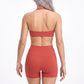 Halter Sports Bra Scoop Neck Open Back Workout Top