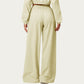 Wide Leg Lounge Pants with Elastic Waistband and Relaxed Draped Fit