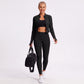 Cropped Full Zip Workout Jacket with Thumbholes