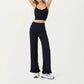 High Waist Wide Leg Sweatpants with Ruffle Hem Detail